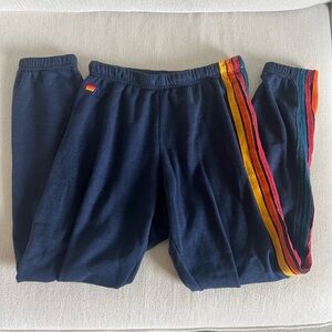 Aviator Nation 5 Stripe Sweatpants - Navy, Medium